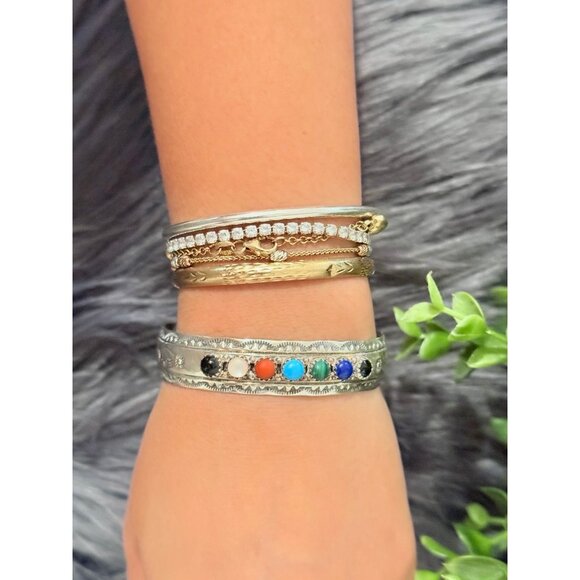 Native American Yassie Multicolor Stones Bracelet - Picture 10 of 11